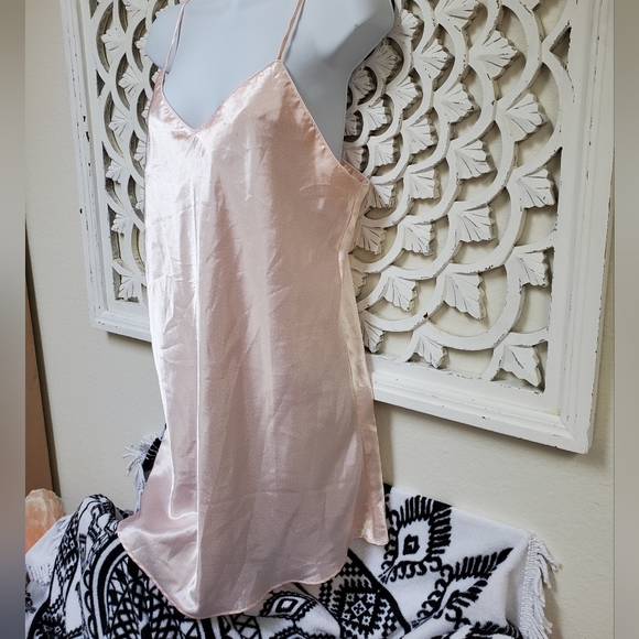 Vintage Katherine Camisole Slip Dress Sleep Top Satin Pink White Polka-d… - Picture 3 of 14
